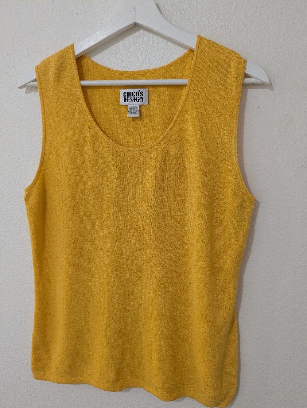 Chico's Design yellow linen tank, size M
